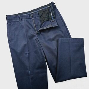 Brooks Brothers Advantage Chino Mens 35W 30L Blue Hudson Fit Flat Front  Preppy